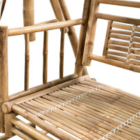 Produktbild för 2-sits hammock med palmblad och dyna bambu 202 cm