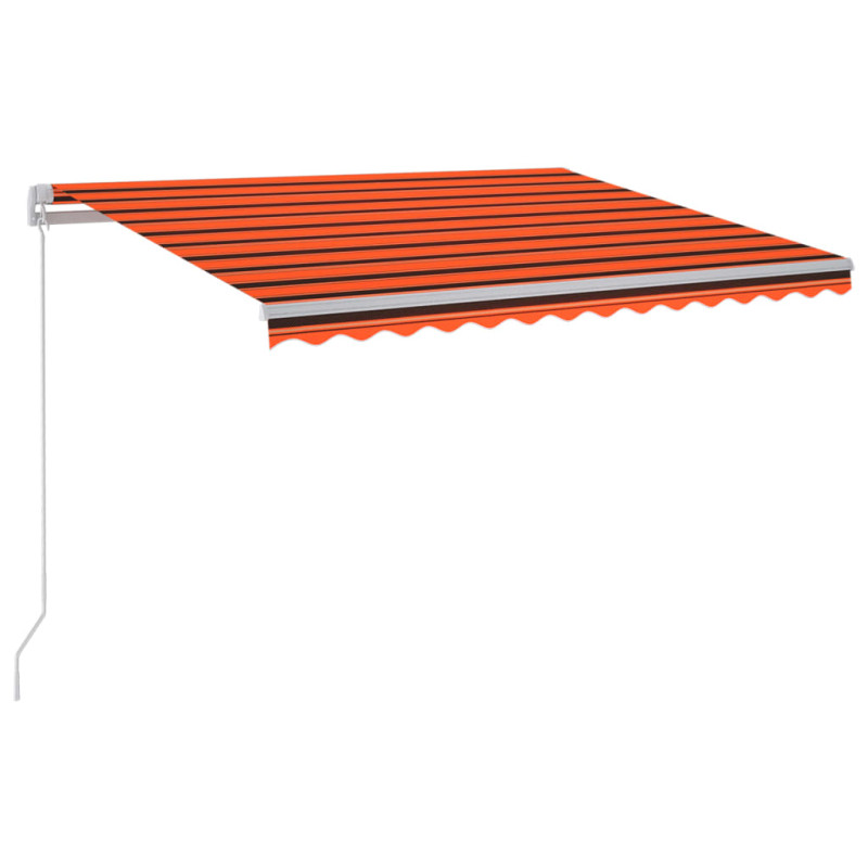 Produktbild för Markis manuellt infällbar med LED 300x250 cm orange och brun