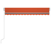 Miniatyr av produktbild för Markis manuellt infällbar med LED 300x250 cm orange och brun