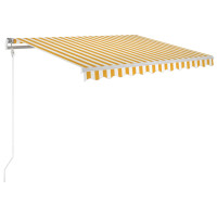 Produktbild för Markis automatiskt infällbar 300x250 cm gul och vit