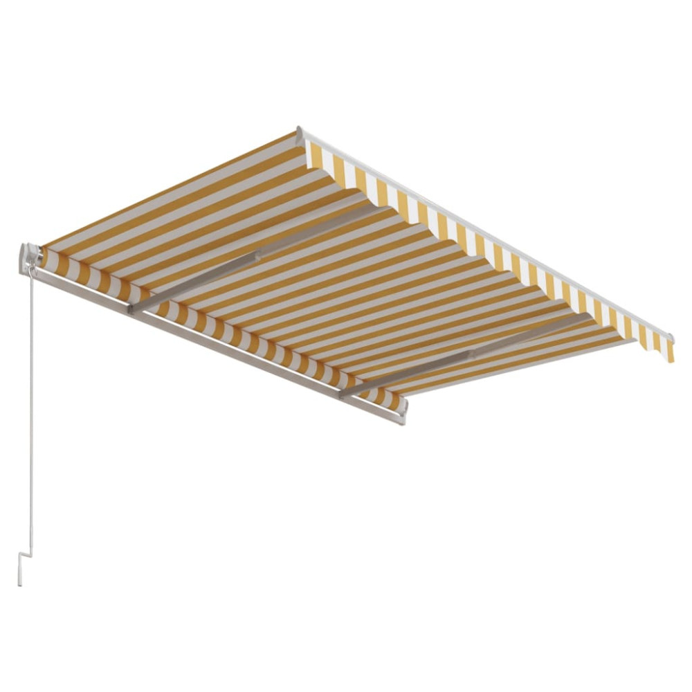 Produktbild för Markis automatiskt infällbar 300x250 cm gul och vit