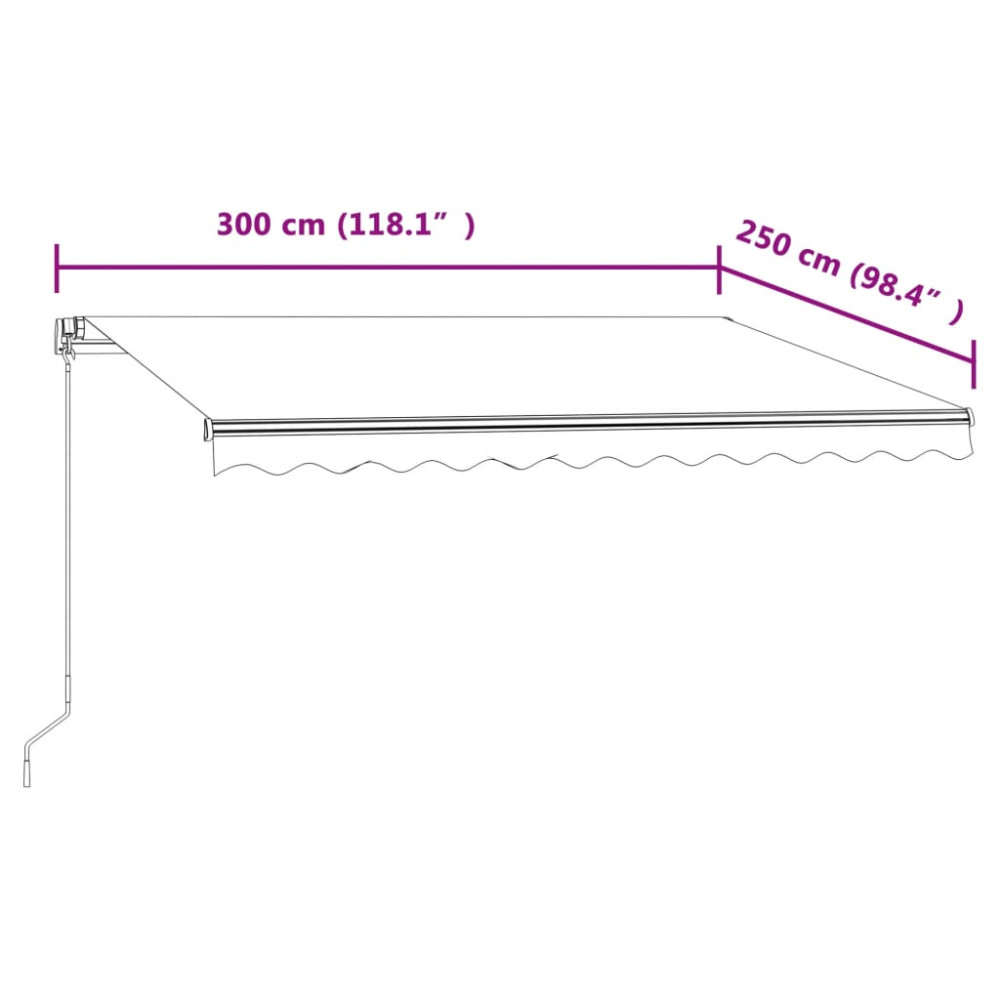 Produktbild för Markis automatiskt infällbar 300x250 cm antracit