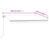 Produktbild för Markis automatiskt infällbar 300x250 cm antracit