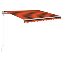 Produktbild för Automatisk markis med vindsensor & LED 300x250 cm orange/brun