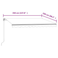 Produktbild för Automatisk markis 350x250 cm gul och vit