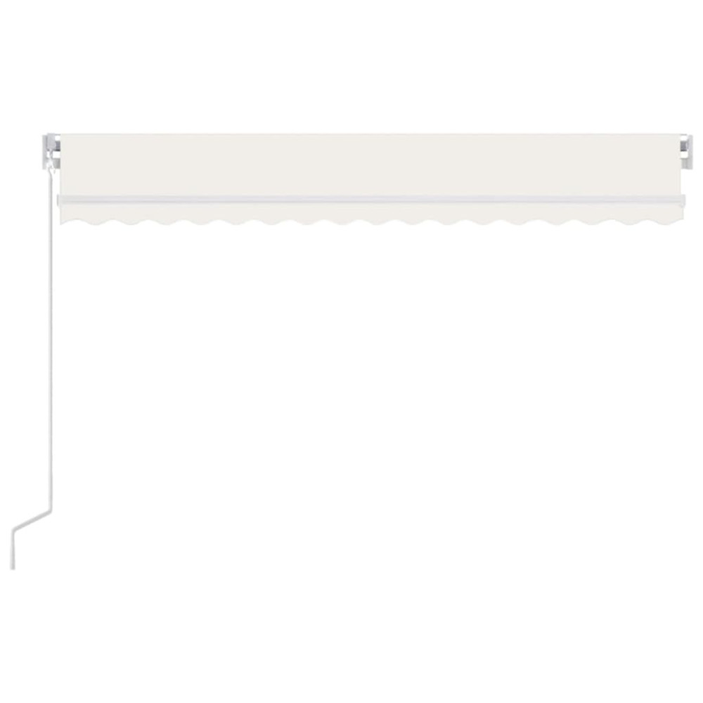 Produktbild för Markis manuellt infällbar med LED 450x300 cm gräddvit