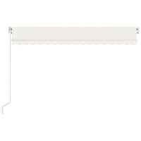 Produktbild för Markis manuellt infällbar med LED 450x300 cm gräddvit