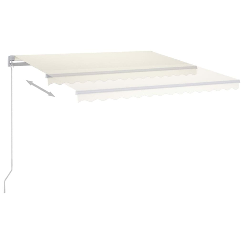Produktbild för Markis manuellt infällbar med LED 450x300 cm gräddvit