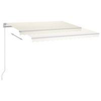 Produktbild för Markis manuellt infällbar med LED 450x300 cm gräddvit