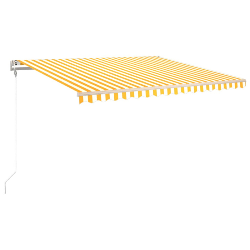 Produktbild för Markis automatiskt infällbar 450x300 cm gul och vit