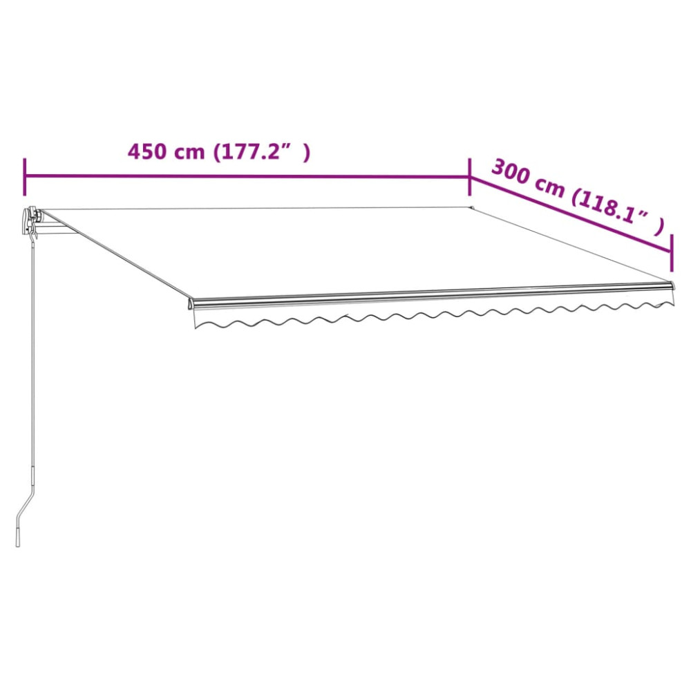 Produktbild för Markis automatiskt infällbar 450x300 cm gul och vit