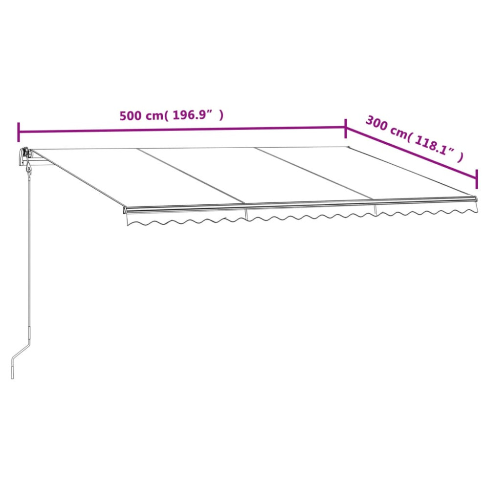 Produktbild för Markis automatiskt infällbar 500x300 cm gul och vit