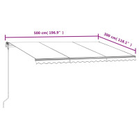 Produktbild för Markis automatiskt infällbar 500x300 cm gul och vit
