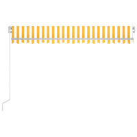 Miniatyr av produktbild för Markis manuellt infällbar 400x350 cm gul och vit