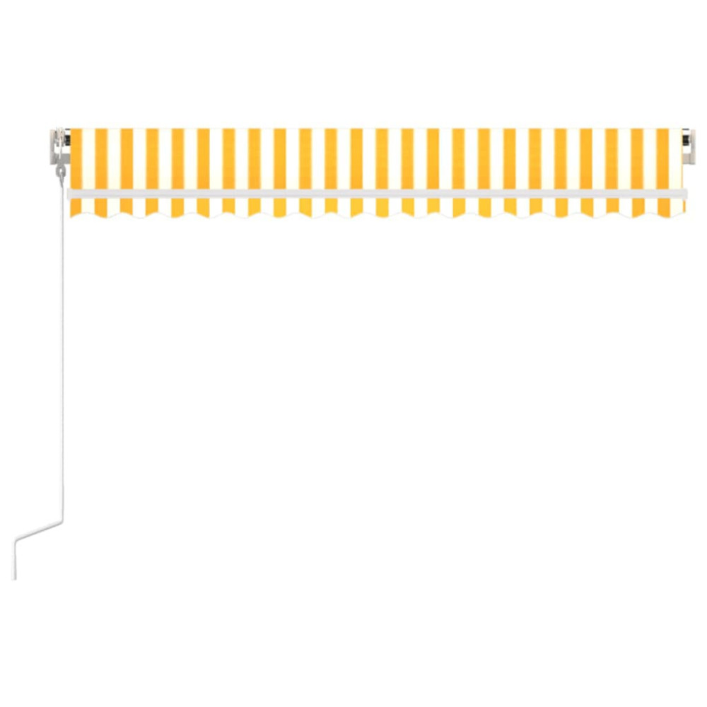 Produktbild för Markis automatiskt infällbar 400x350 cm gul och vit