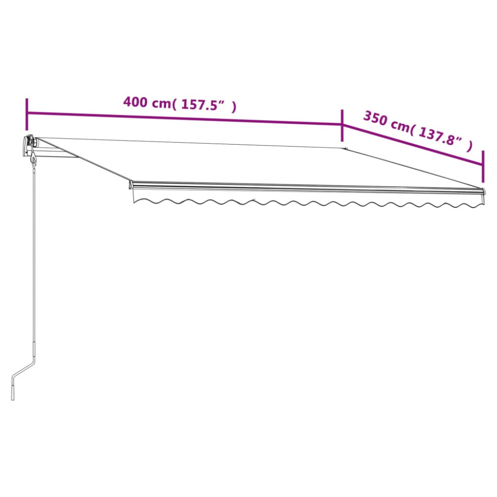 Produktbild för Markis automatiskt infällbar 400x350 cm gul och vit