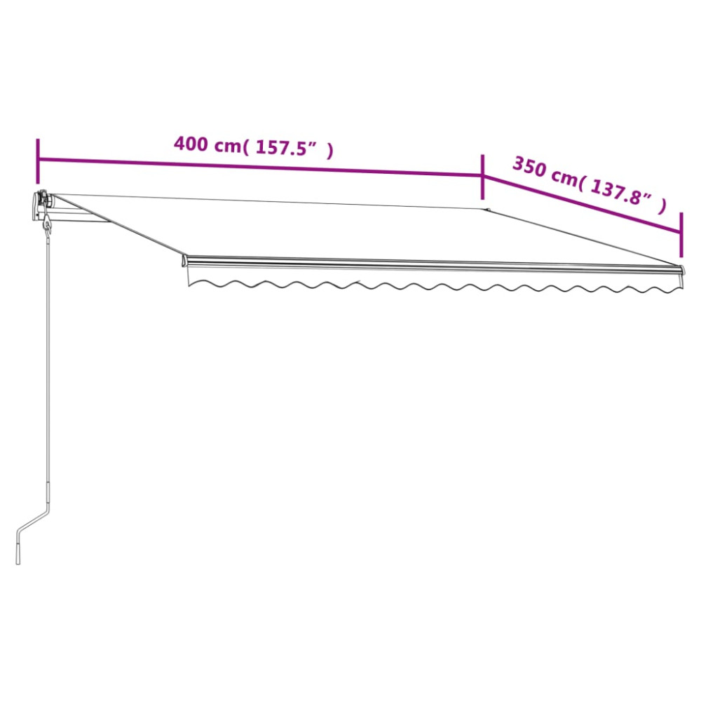Produktbild för Automatisk markis 400x350 cm antracit