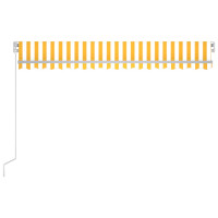 Produktbild för Markis manuellt infällbar 450x350 cm gul och vit