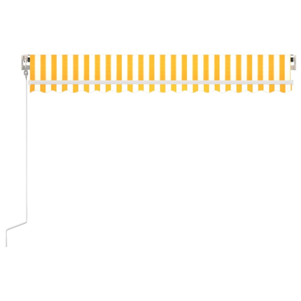 Produktbild för Markis automatiskt infällbar 450x350 cm gul och vit