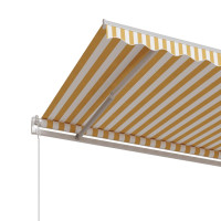Produktbild för Markis automatiskt infällbar 450x350 cm gul och vit