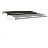 Produktbild för Markis automatiskt infällbar 450x350 cm antracit
