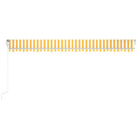Produktbild för Automatisk markis med vindsensor & LED 600x350 cm gul/vit