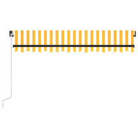 Produktbild för Markis manuellt infällbar 350x250 cm gul och vit