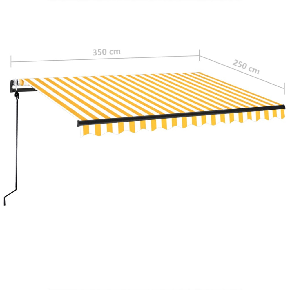 Produktbild för Automatisk markis 350x250 cm gul och vit
