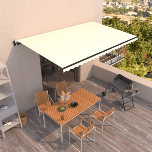 vidaXL Automatisk markis 500x300 cm gräddvit - Markiser & Tillbehör