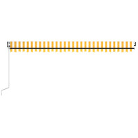 Produktbild för Markis automatiskt infällbar 500x300 cm gul och vit