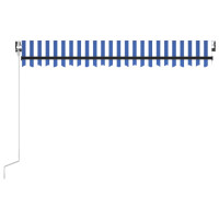 Produktbild för Automatisk markis 400x350 cm blå och vit