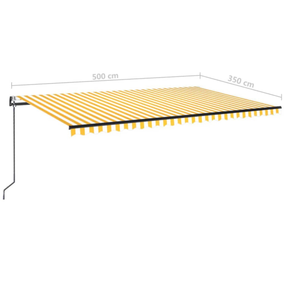 Produktbild för Markis automatiskt infällbar 500x350 cm gul och vit