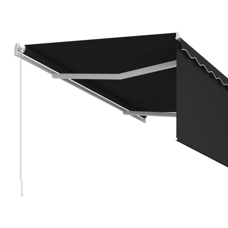 Produktbild för Manuell markis med rullgardin 3x2,5m cm antracit