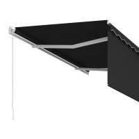 Produktbild för Manuell infällbar markis med rullgardin 3,5x2,5 m antracit