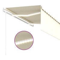 Produktbild för Automatisk markis vindsensor rullgardin LED 3,5x2,5m gräddvit