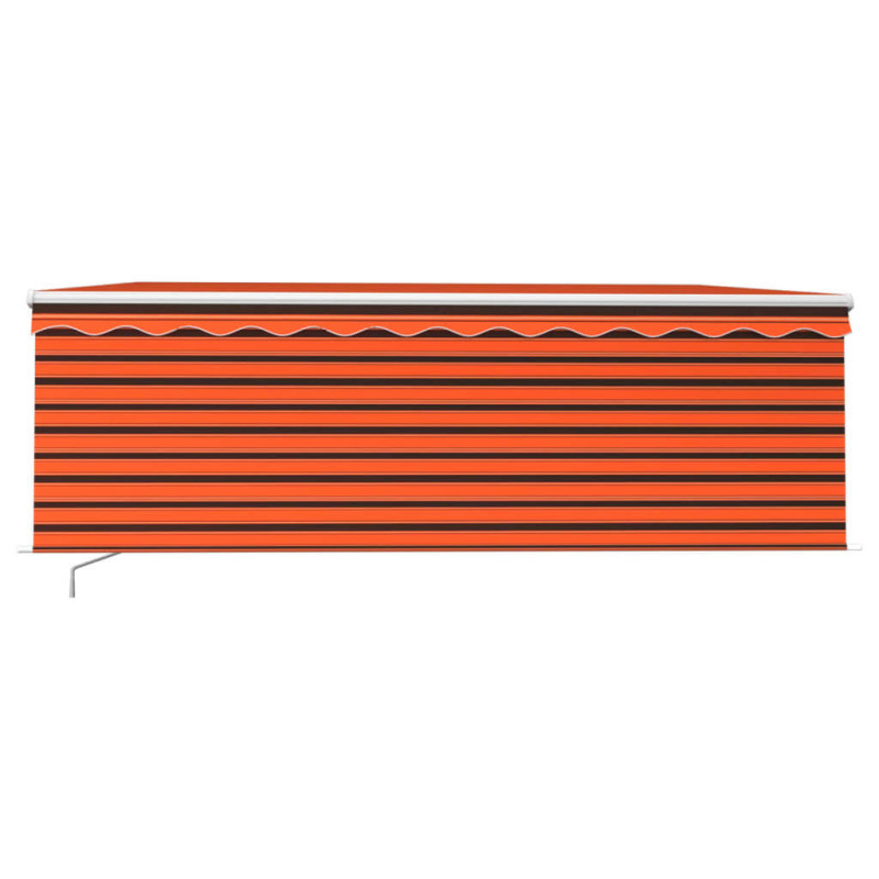Produktbild för Manuell markis med rullgardin 4x3 m orange/brun
