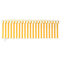 Produktbild för Manuell markis med rullgardin LED 4,5x3m gul/vit