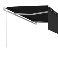 Produktbild för Manuell markis med rullgardin 4,5x3m antracit