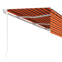 Produktbild för Automatiserad markis med rullgardin 6x3m orange/brun