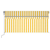Produktbild för Automatiserad markis vindsensor rullgardin LED 3x2,5m gul/vit