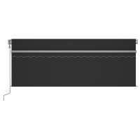 Produktbild för Manuell markis med rullgardin 4,5x3m antracit