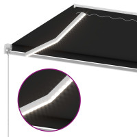 Produktbild för Markis manuellt infällbar med LED 300x250 cm antracit