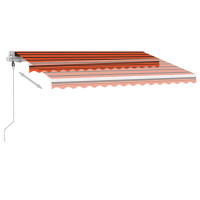 Produktbild för Automatisk markis med vindsensor & LED 300x250 cm orange/brun