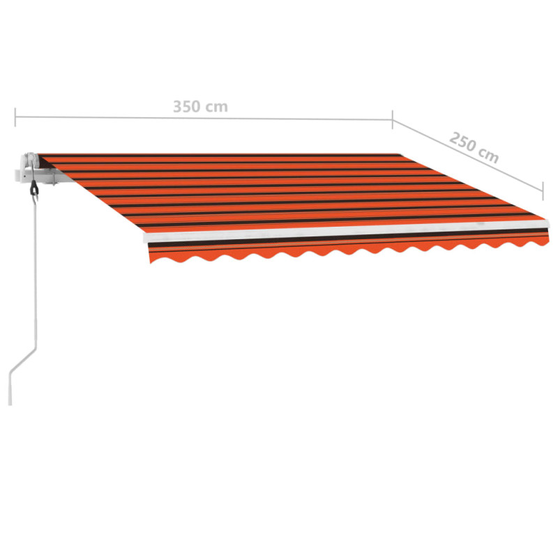Produktbild för Fristående markis automatiskt infällbar 350x250 cm orange/brun