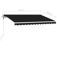 Produktbild för Automatisk markis med vindsensor & LED 350x250 cm antracit