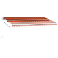 Produktbild för Fristående markis manuellt infällbar 400x300 cm orange/brun