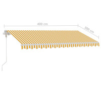 Miniatyr av produktbild för Automatisk markis med vindsensor & LED 400x300 cm gul/vit