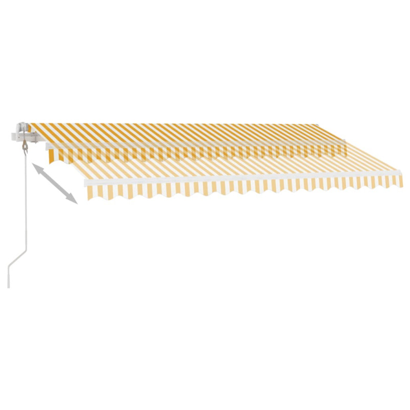 Produktbild för Automatisk markis med vindsensor & LED 400x300 cm gul/vit