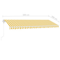 Miniatyr av produktbild för Fristående markis automatisk 500x300 cm gul/vit