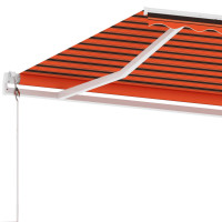 Produktbild för Fristående automatisk markis 600x300 cm orange/brun